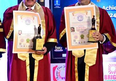 Mr Vinod Anand Honoured With An Honourary Doctorate ( Honoris Causa)From The American University 30th November At Ginger Hotel Mumbai.